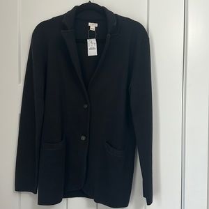 J Crew Factory Black Sweater Blazer Size M NWT G9309